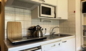 Fridge, microwave, dishwasher, coffee/tea maker