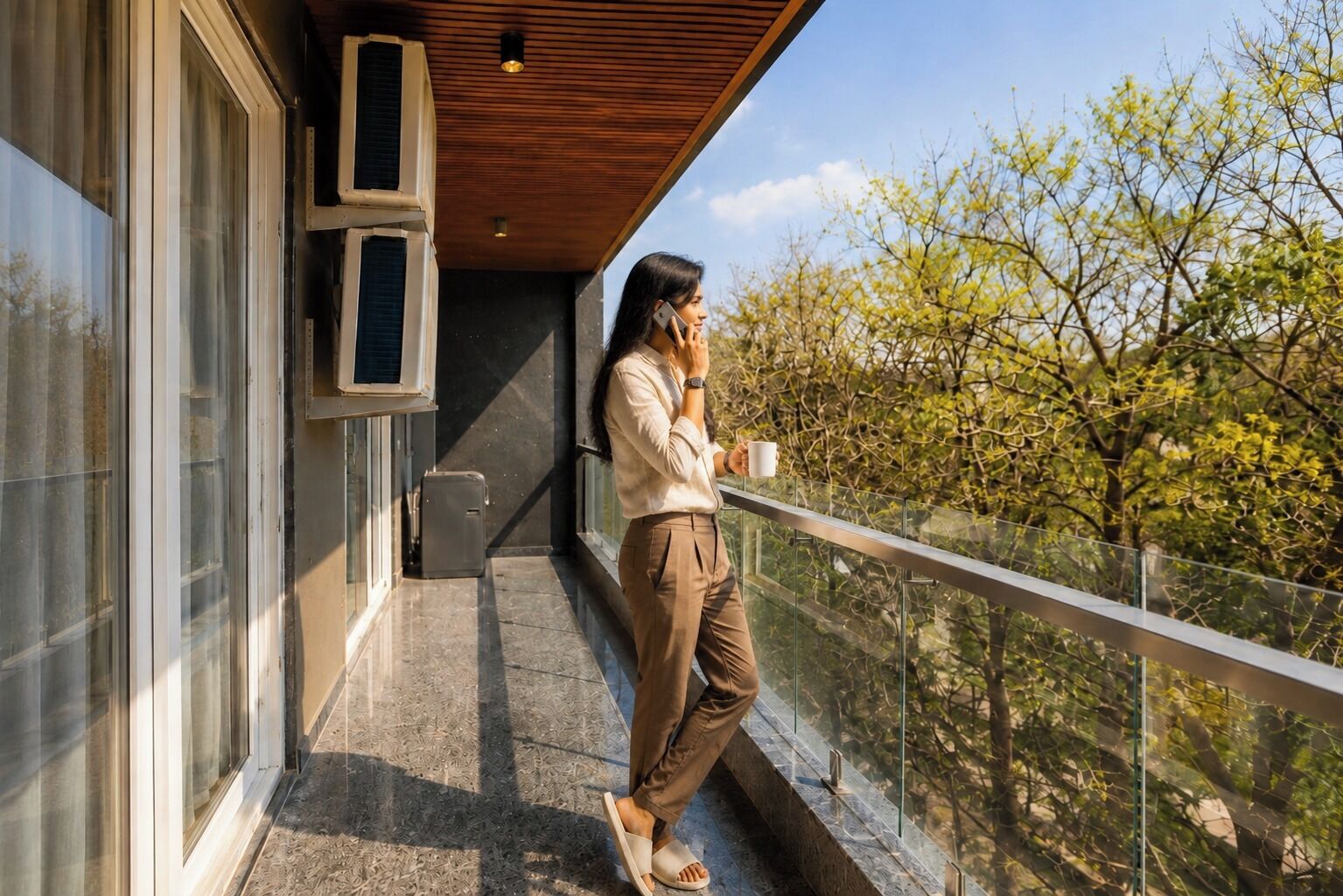 Deluxe-Apartment, Stadtblick | Balkon