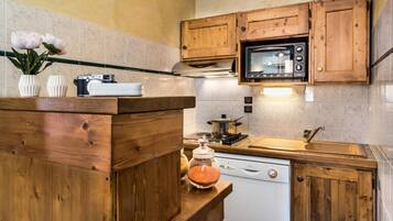 Microwave, mesin pembuat kopi/teh, ketel listrik, dan pemanggang roti