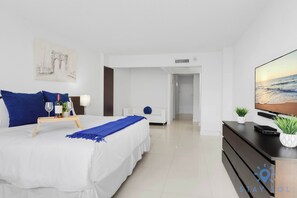 2 bedrooms, desk, iron/ironing board, travel cot