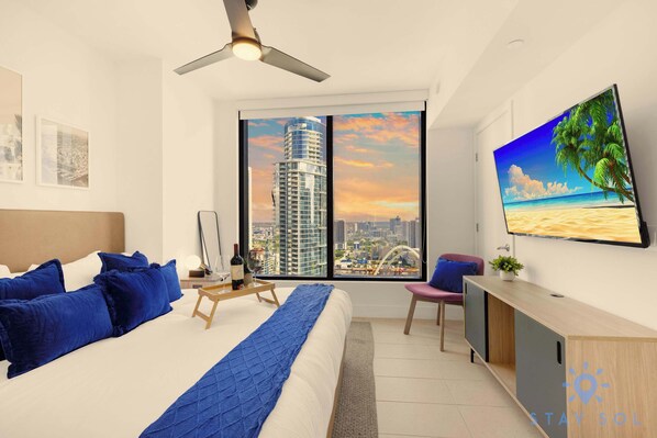 1 bedroom, iron/ironing board, travel crib, WiFi