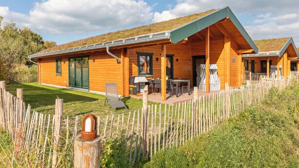 Une cabane en bois dotée d’un patio couvert, d’une cour clôturée et offrant une vue sur un ciel dégagé.