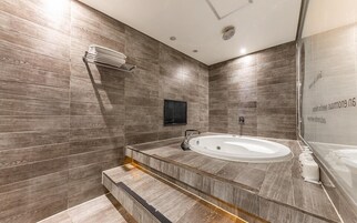 Secador de pelo, batas, pantuflas, toallas