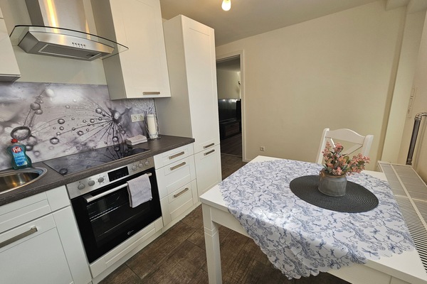 Fridge, oven, stovetop, coffee/tea maker