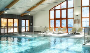 Outdoor pool, a heated pool - 2 Rooms Cabin for 6 People (Orcieres)