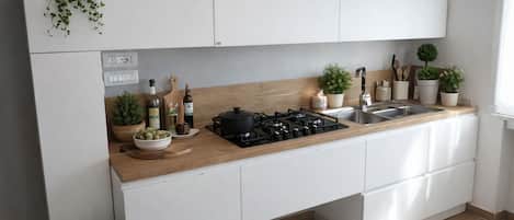 Fridge, oven, stovetop, dishwasher