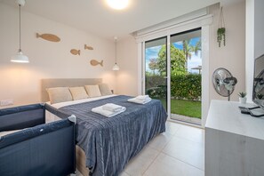 2 soverom, strykejern/-brett, reiseseng for barn og wi-fi (inkludert)