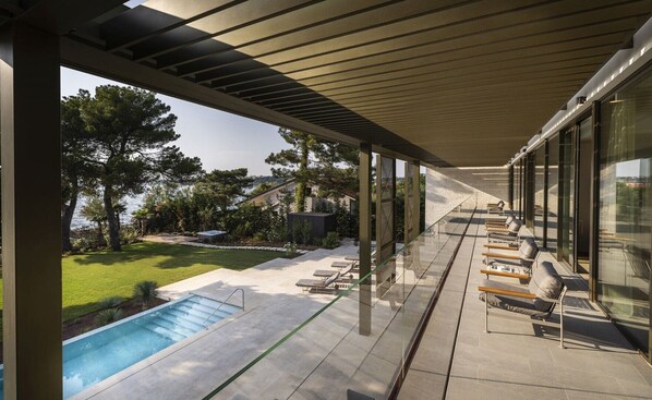 A heated pool