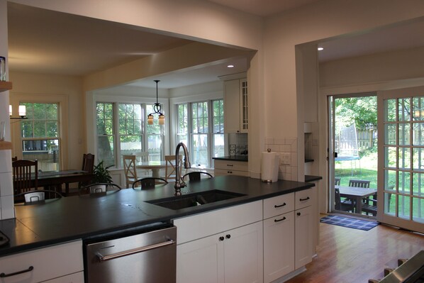 Fridge, dishwasher, highchair