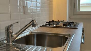 Klassiek appartement, balkon, uitzicht op stad | Privékeuken | Een koelkast/vriezer