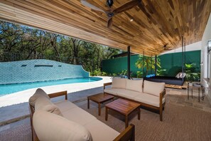Terrace/patio - Super lux 5-bedroom, 7 bath house in beautiful Playa Grande with golf cart! (Playa Grande)