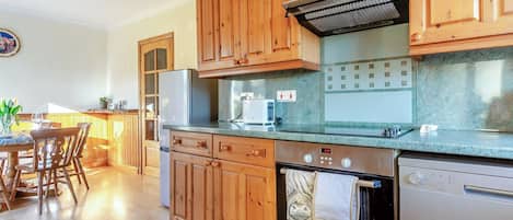 Dishwasher, high chair, cookware/dishes/utensils