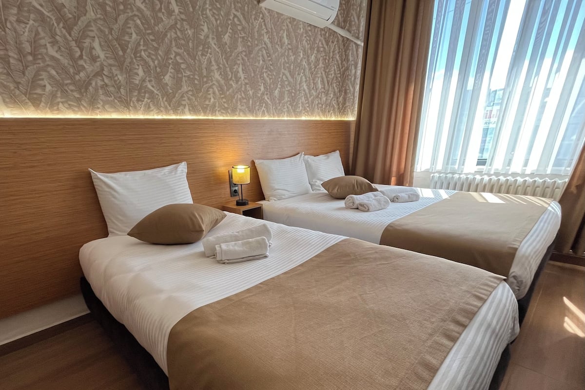 Premium bedding, minibar, desk, laptop workspace