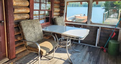 Rustic Log Cabin #8 on Crow Lake at Bull Moose Lodge. Family and pet friendly