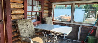 Rustic Log Cabin #8 on Crow Lake at Bull Moose Lodge. Family and pet friendly