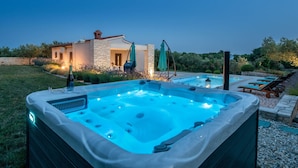 Villa | Pool | Indoor pool, outdoor pool - Luxe Villa With Jacuzzi and Pool (Marcana)