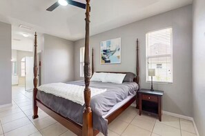 4 bedrooms, iron/ironing board, WiFi, bed sheets