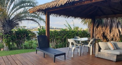 Vaniva's Villa nestled in a tropical garden oasis.