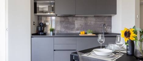 Fridge, microwave, stovetop, dishwasher