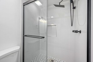 Shower, towels, soap