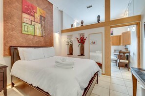 1 غرفة نوم ومكواة/لوح كي وواي فاي مجانًا وملاءات أسرّة