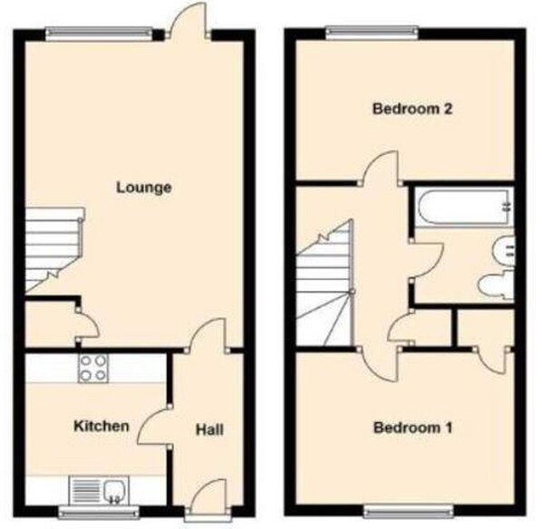 House | Floor plan - 2-bed - Sleeps 6 - Garden - Parking - Pets (Witney)