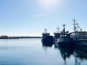 A marina with several boats docked, calm water, and a clear sky. - 4 Star Holiday Home in Karlskrona (Hasslö)