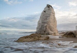 A coastal rock formation with waves crashing against it. - Al Castello Relais (Vieste)