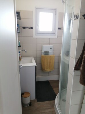 Shower, hair dryer