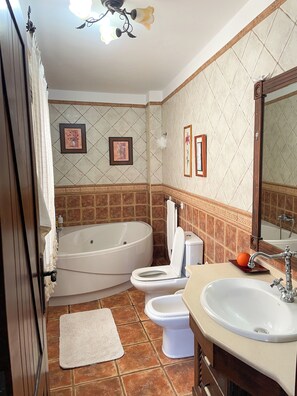 Dusche, Haartrockner, Bidet, Handtücher