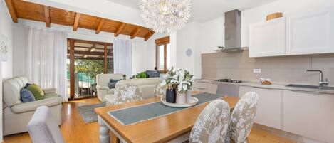 Villa | Private kitchen | Coffee/tea maker, highchair
