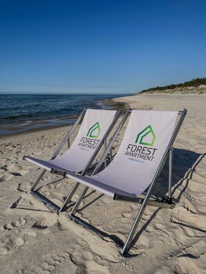 Sun-loungers, beach towels