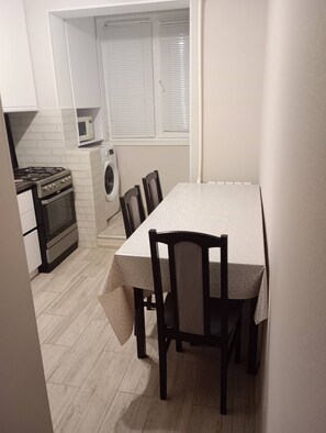 Apartment, 2 Bedrooms, Smoking | Dining room - Peaceful Chișinău Retreat With Central Heating & Private Entrance (Chisinau)