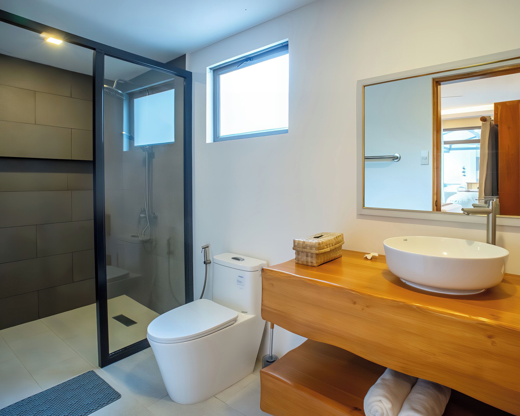 Villa, Pool View | Bathroom | Shower, free toiletries, hair dryer, towels