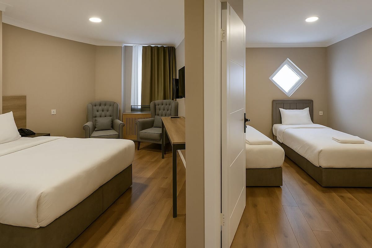 Family Room | Desk, laptop workspace, cribs/infant beds, free WiFi