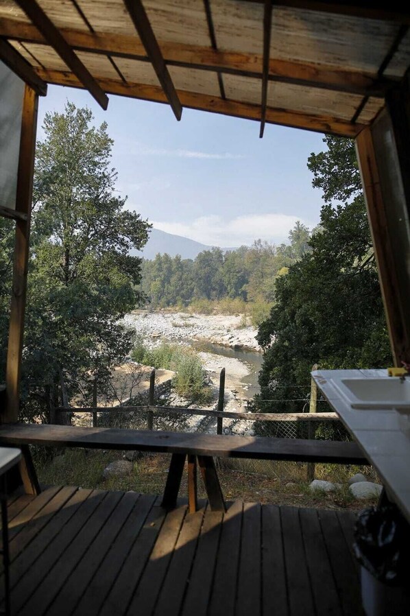 Honeymoon Cabin | Terrace/patio - Huequecura explorer (Santa Bárbara)