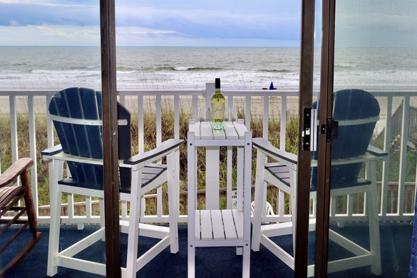 Oceanfront private balcony