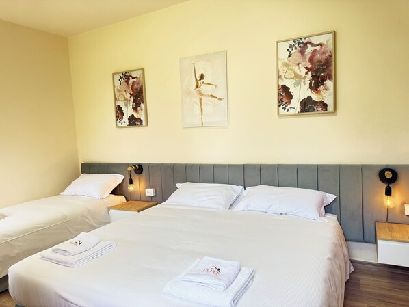 2 slaapkamers, een strijkplank/strijkijzer, wifi, beddengoed