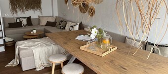 3-level family bungalow in La Mata: 2-min walk to beach; terrace w/ sea views