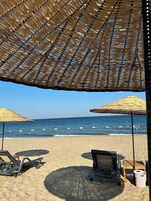 Private beach, white sand