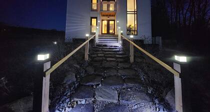 the Sugar Cube, a stunning, spacious, modern villa with an orchard maze