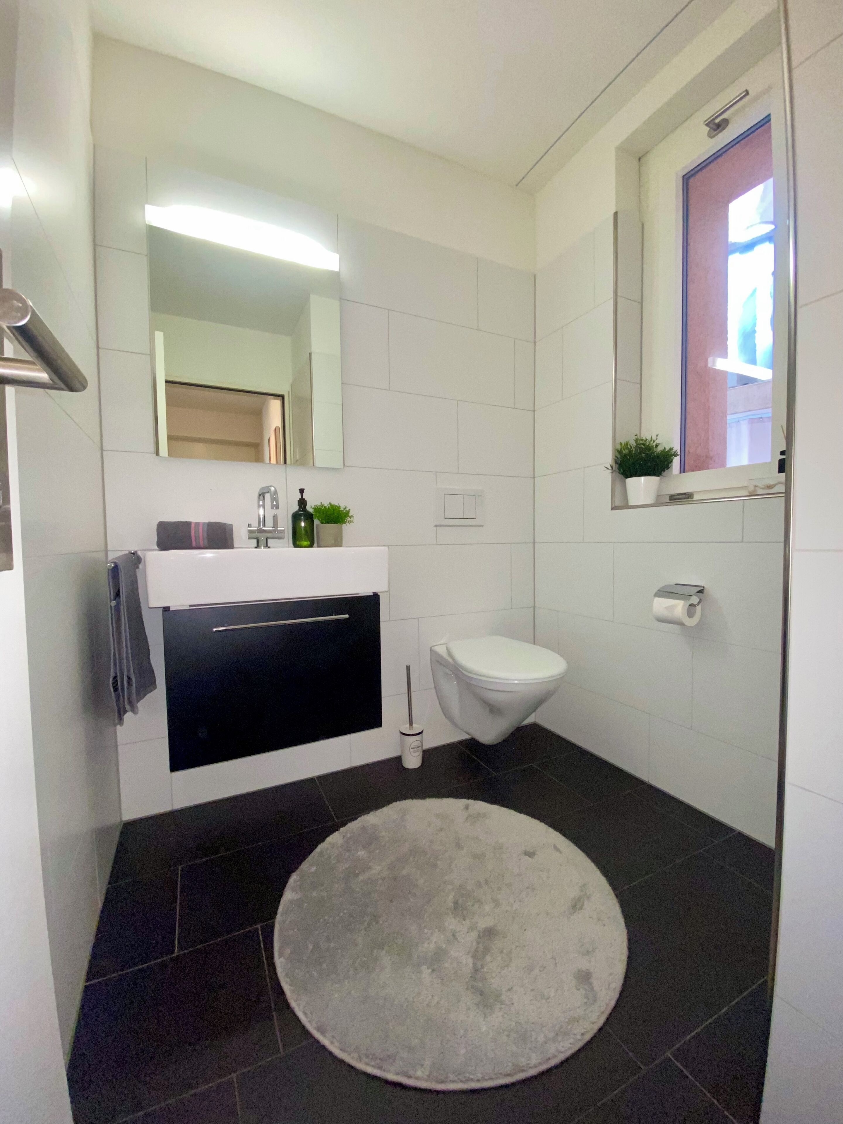 Haartrockner, Handtücher, Seife, Toilettenpapier