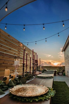 Outdoor banquet area