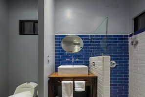Ducha, toallas, jabón y papel higiénico