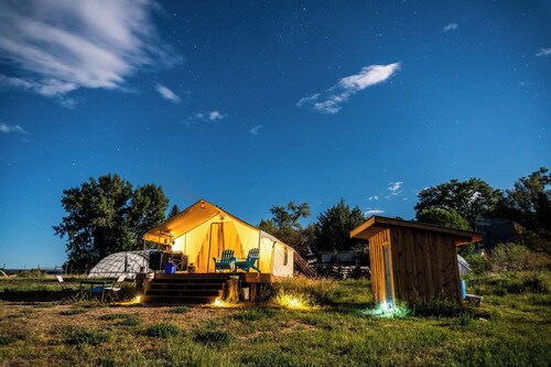 On-Farm Glamping Tent with Views of Mesa Verde