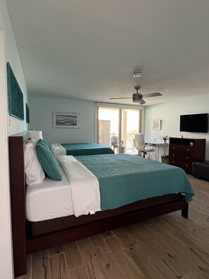2 bedrooms, desk, iron/ironing board, travel cot
