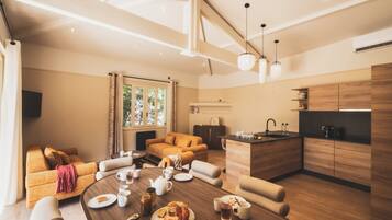 Familienapartment, 3 Schlafzimmer, Gartenblick | Eigene Küche | Espressomaschine, Wasserkocher