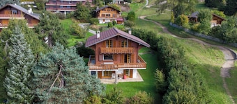 The chalet is ideally located in a quiet area just above the Place de la Barboleuse in Gryon with it