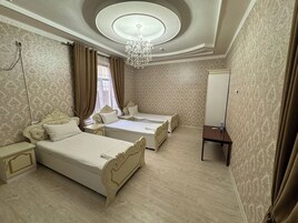 Hypo-allergenic bedding, desk, soundproofing, iron/ironing board