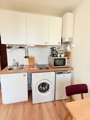 Studio, Balcony, Partial Lake View | Shared kitchen